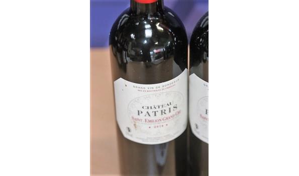3 flessen à 75cl rode wijn CHATEAU PATRIS, Bordeaux, Saint-Emilion Grand Cru, 2014